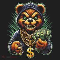 Money Calling Hip Hop Bear Teddy Gangster Rap Swag Dope Hat thumb 2