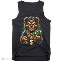 Money Calling Hip Hop Bear Teddy Gangster Rap Swag Dope Tank Top thumb 0