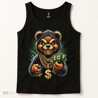 Money Calling Hip Hop Bear Teddy Gangster Rap Swag Dope Tank Top thumb 2