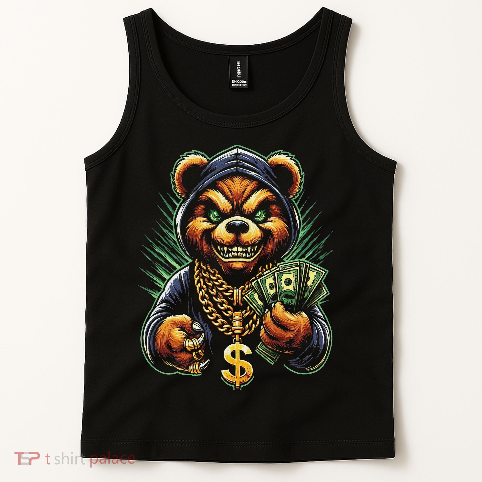 Money Calling Hip Hop Bear Teddy Gangster Rap Swag Dope Tank Top