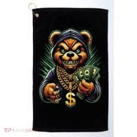 Money Calling Hip Hop Bear Teddy Gangster Rap Swag Dope Golf Towel thumb 0