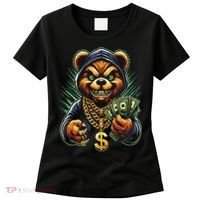 Money Calling Hip Hop Bear Teddy Gangster Rap Swag Dope Women's T-Shirt thumb 0