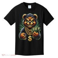 Money Calling Hip Hop Bear Teddy Gangster Rap Swag Dope Kids T-Shirt thumb 0