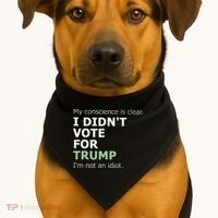 My Conscience Is Clear I DidnT Vote For Trump USA-Made Doggie Bandana thumb 1