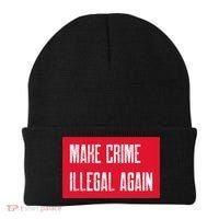 Make Crime Illegal Again Cool Gift Beanie thumb 0