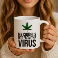 My Cough Is Not From The Virus Funny Marijuana Coffee Mug thumb 3