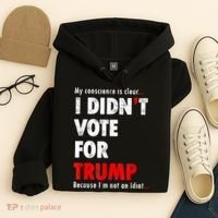 My Conscience Is Clear I Didn't Vote For Trump Funny Hoodie thumb 4