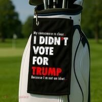 My Conscience Is Clear I Didn't Vote For Trump Funny Golf Towel thumb 2