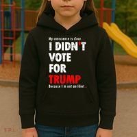 My Conscience Is Clear I Didn't Vote For Trump Funny Kids Hoodie thumb 3