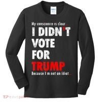 My Conscience Is Clear I Didn't Vote For Trump Funny Kids Long Sleeve Shirt thumb 0