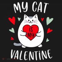 My Cat Is My Valentine Kitten Lover Heart Valentines Day Mousepad thumb 1