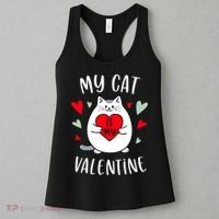 My Cat Is My Valentine Kitten Lover Heart Valentines Day Women's Tank Top thumb 3