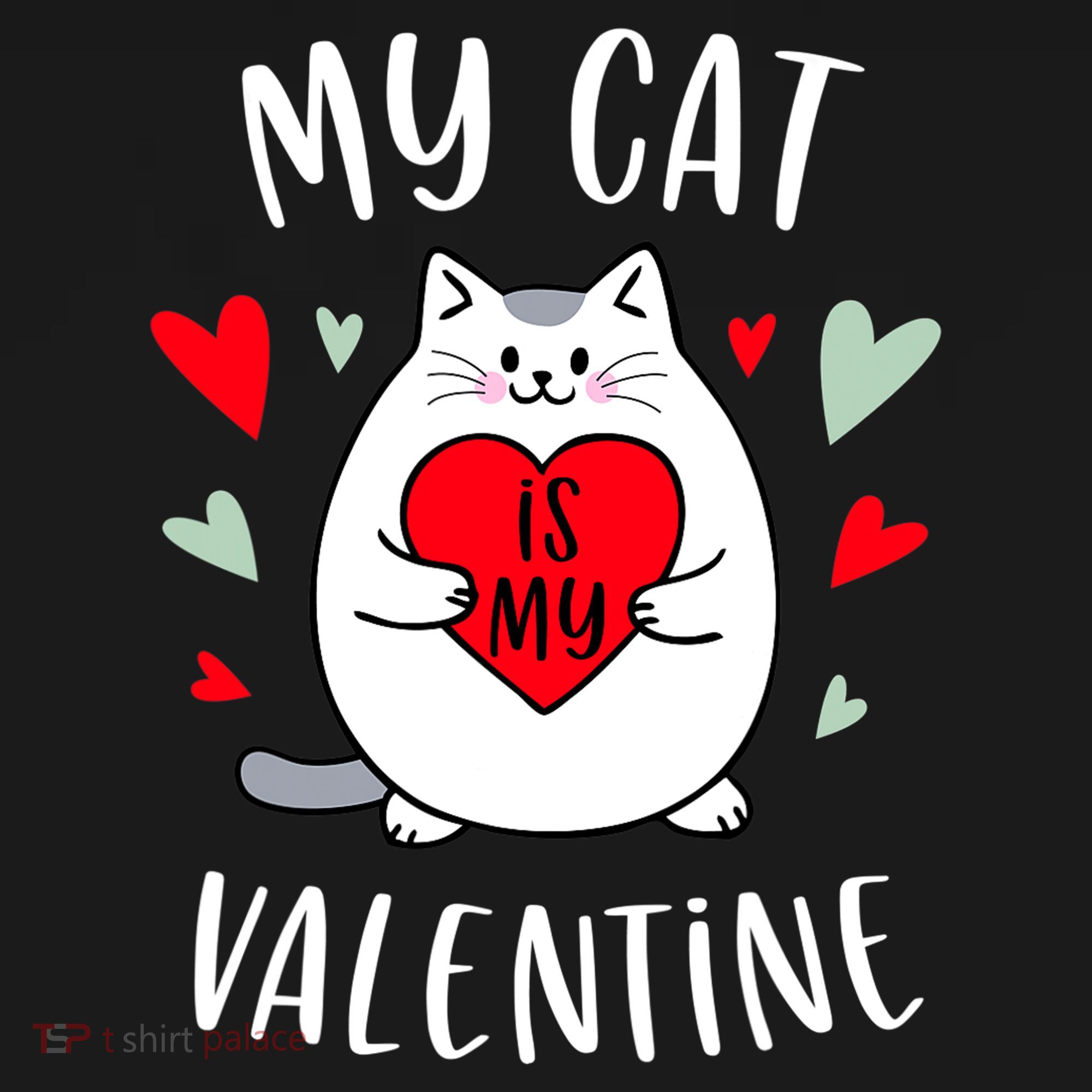 My Cat Is My Valentine Kitten Lover Heart Valentines Day Women's Tank Top
