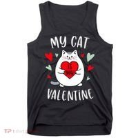 My Cat Is My Valentine Kitten Lover Heart Valentines Day Tank Top thumb 0