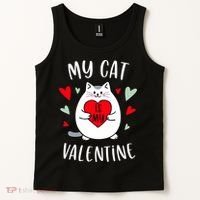 My Cat Is My Valentine Kitten Lover Heart Valentines Day Tank Top thumb 2