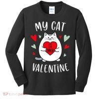 My Cat Is My Valentine Kitten Lover Heart Valentines Day Kids Long Sleeve Shirt thumb 0