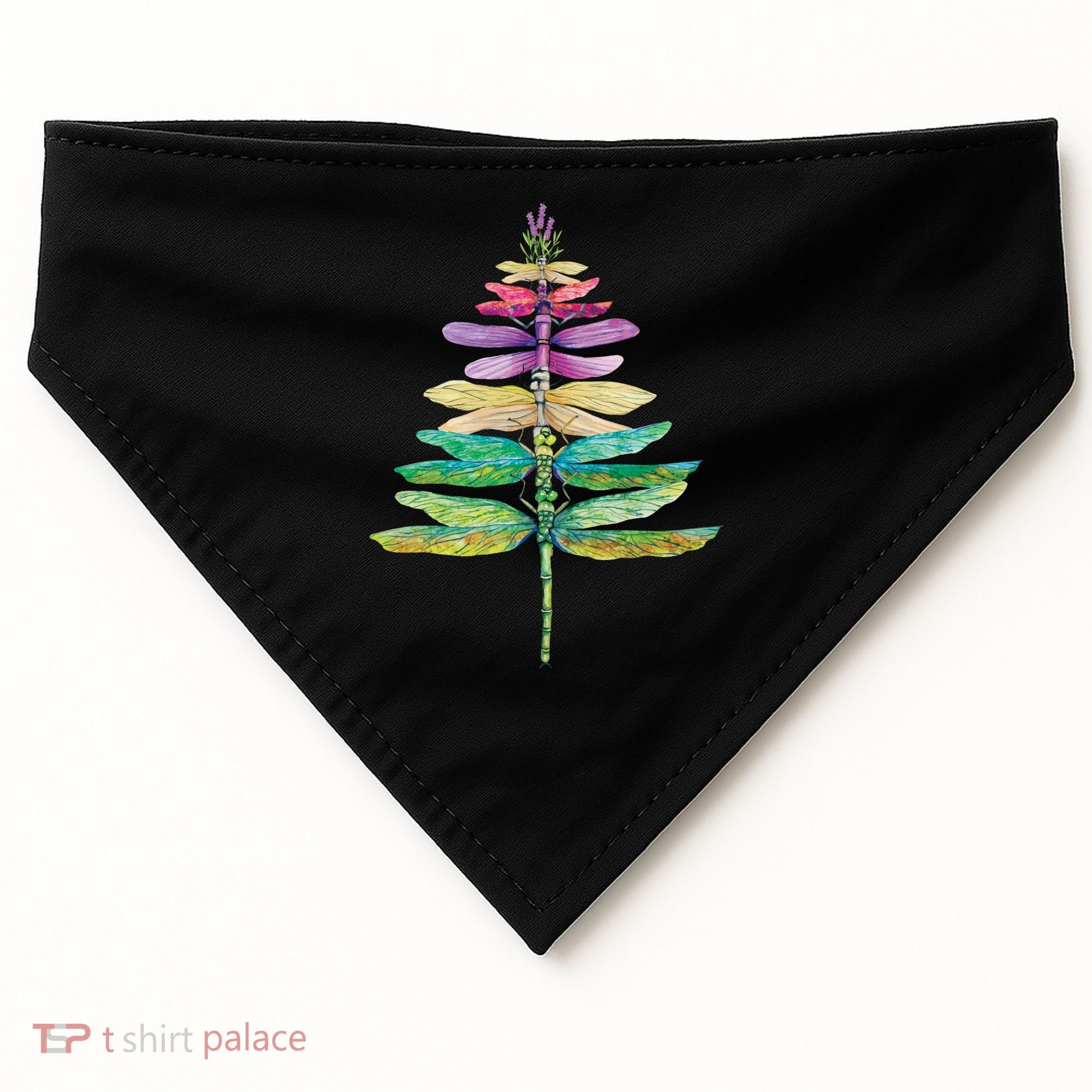 Merry Christmas Insect Lover Xmas Dragonfly Christmas Tree Long Sleeve USA-Made Doggie Bandana