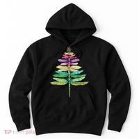 Merry Christmas Insect Lover Xmas Dragonfly Christmas Tree Long Sleeve Hoodie thumb 0