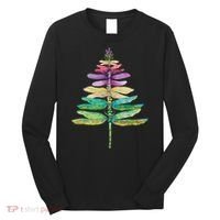 Merry Christmas Insect Lover Xmas Dragonfly Christmas Tree Long Sleeve Long Sleeve Shirt thumb 0