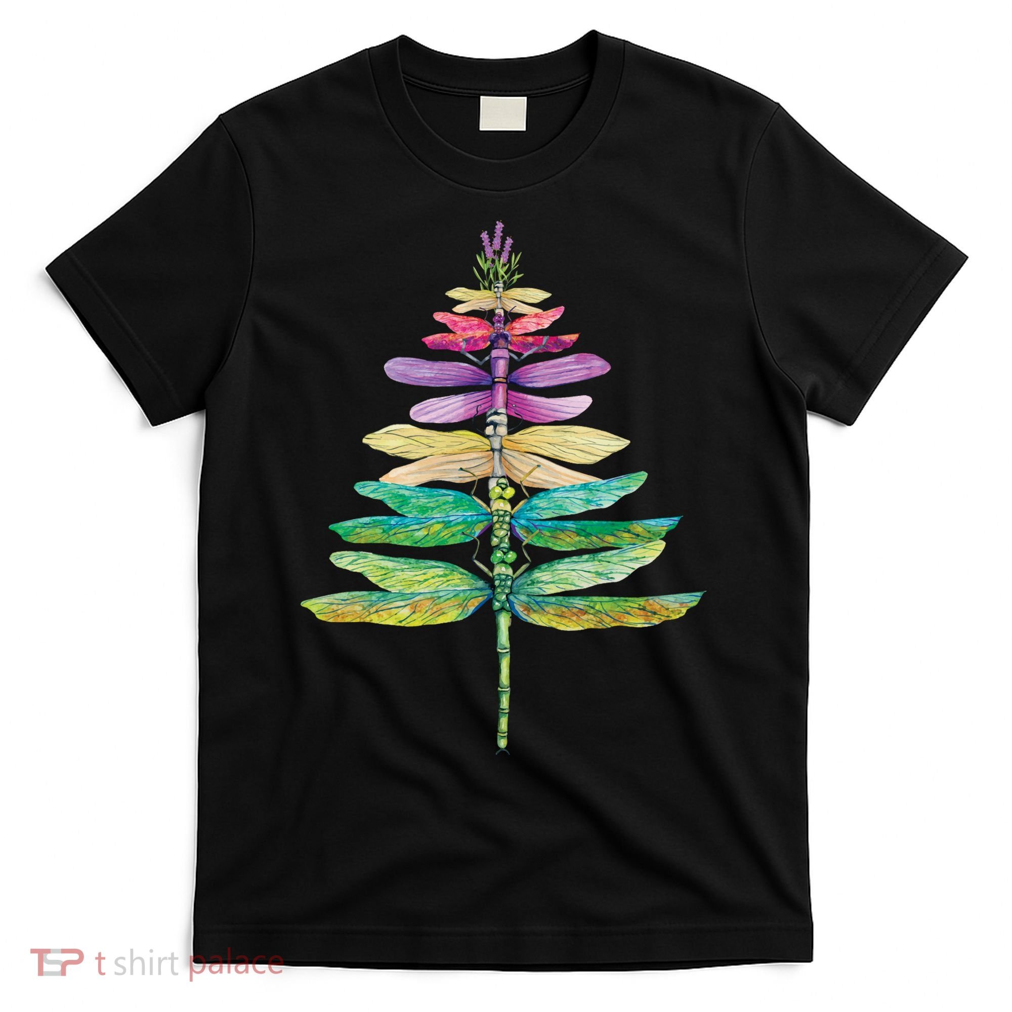 Merry Christmas Insect Lover Xmas Dragonfly Christmas Tree Long Sleeve T-Shirt