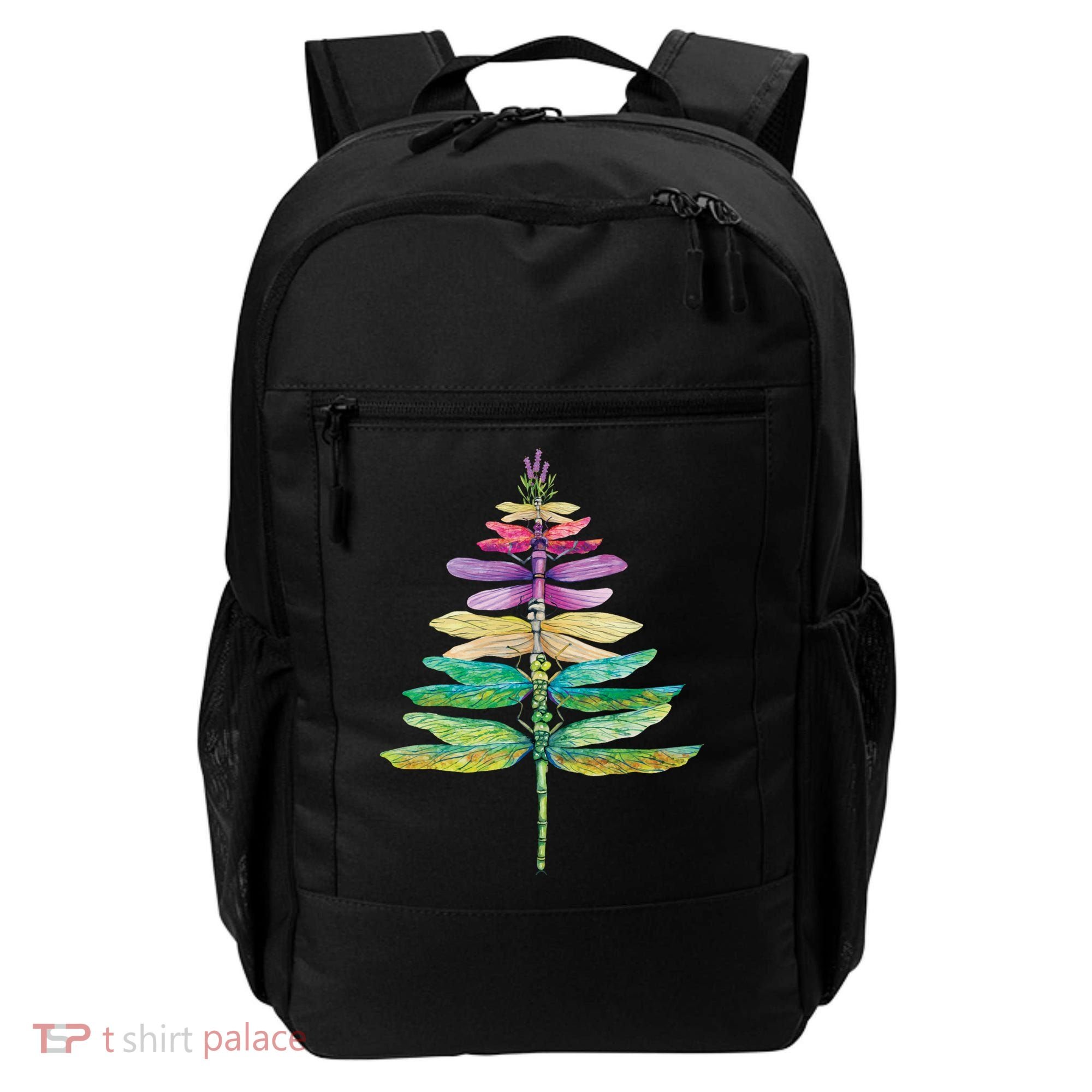 Merry Christmas Insect Lover Xmas Dragonfly Christmas Tree Long Sleeve Backpack
