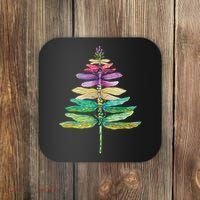 Merry Christmas Insect Lover Xmas Dragonfly Christmas Tree Long Sleeve Coaster thumb 0
