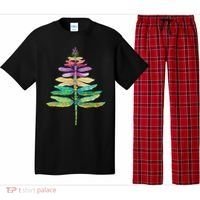 Merry Christmas Insect Lover Xmas Dragonfly Christmas Tree Long Sleeve Pajama Set thumb 0