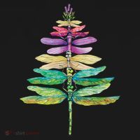 Merry Christmas Insect Lover Xmas Dragonfly Christmas Tree Long Sleeve Women's Hoodie thumb 2