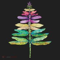 Merry Christmas Insect Lover Xmas Dragonfly Christmas Tree Long Sleeve Golf Towel thumb 3
