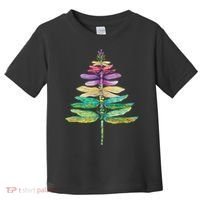 Merry Christmas Insect Lover Xmas Dragonfly Christmas Tree Long Sleeve Toddler T-Shirt thumb 0