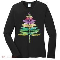 Merry Christmas Insect Lover Xmas Dragonfly Christmas Tree Long Sleeve Women's Long Sleeve Shirt thumb 0