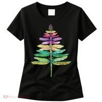 Merry Christmas Insect Lover Xmas Dragonfly Christmas Tree Long Sleeve Women's T-Shirt thumb 0