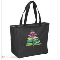 Merry Christmas Insect Lover Xmas Dragonfly Christmas Tree Long Sleeve Tote Bag thumb 2
