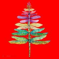 Merry Christmas Insect Lover Xmas Dragonfly Christmas Tree Long Sleeve Santa Hat thumb 1