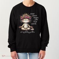 Meditating Cat Inner Peace Begins With Four Word Not My Fuck Women's Sweatshirt thumb 0