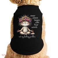Meditating Cat Inner Peace Begins With Four Word Not My Fuck Doggie Tank thumb 0