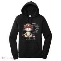 Meditating Cat Inner Peace Begins With Four Word Not My Fuck Women's Hoodie thumb 0