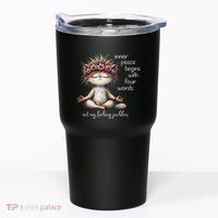 Meditating Cat Inner Peace Begins With Four Word Not My Fuck Tumbler thumb 0