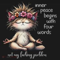Meditating Cat Inner Peace Begins With Four Word Not My Fuck Mousepad thumb 1