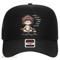 Meditating Cat Inner Peace Begins With Four Word Not My Fuck Hat thumb 0