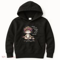 Meditating Cat Inner Peace Begins With Four Word Not My Fuck Kids Hoodie thumb 0