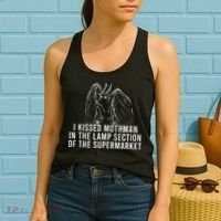Mothman Cryptid I Kissed Mothman In The Lamp Section Women's Tank Top thumb 2