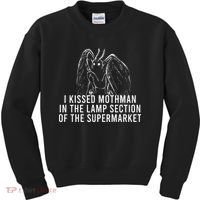 Mothman Cryptid I Kissed Mothman In The Lamp Section Kids Sweatshirt thumb 0