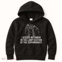 Mothman Cryptid I Kissed Mothman In The Lamp Section Kids Hoodie thumb 0