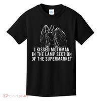 Mothman Cryptid I Kissed Mothman In The Lamp Section Kids T-Shirt thumb 0