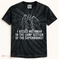 Mothman Cryptid I Kissed Mothman In The Lamp Section Kids Tie-Dye T-Shirt thumb 0