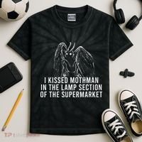 Mothman Cryptid I Kissed Mothman In The Lamp Section Kids Tie-Dye T-Shirt thumb 2