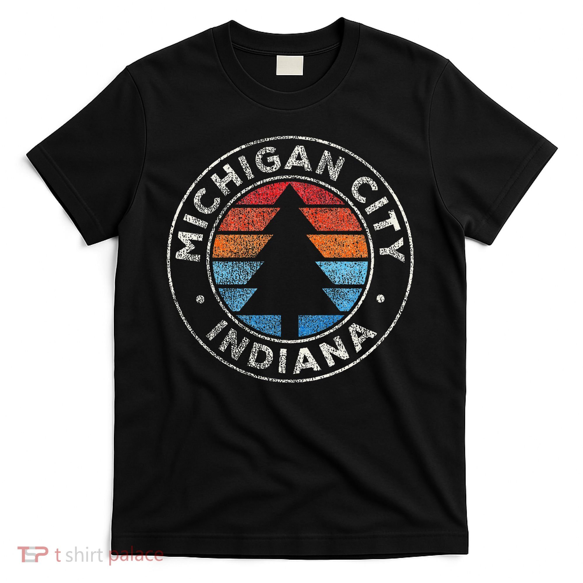 Michigan City Indiana In Vintage Graphic Retro 70s T-Shirt