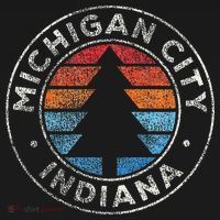 Michigan City Indiana In Vintage Graphic Retro 70s T-Shirt thumb 7