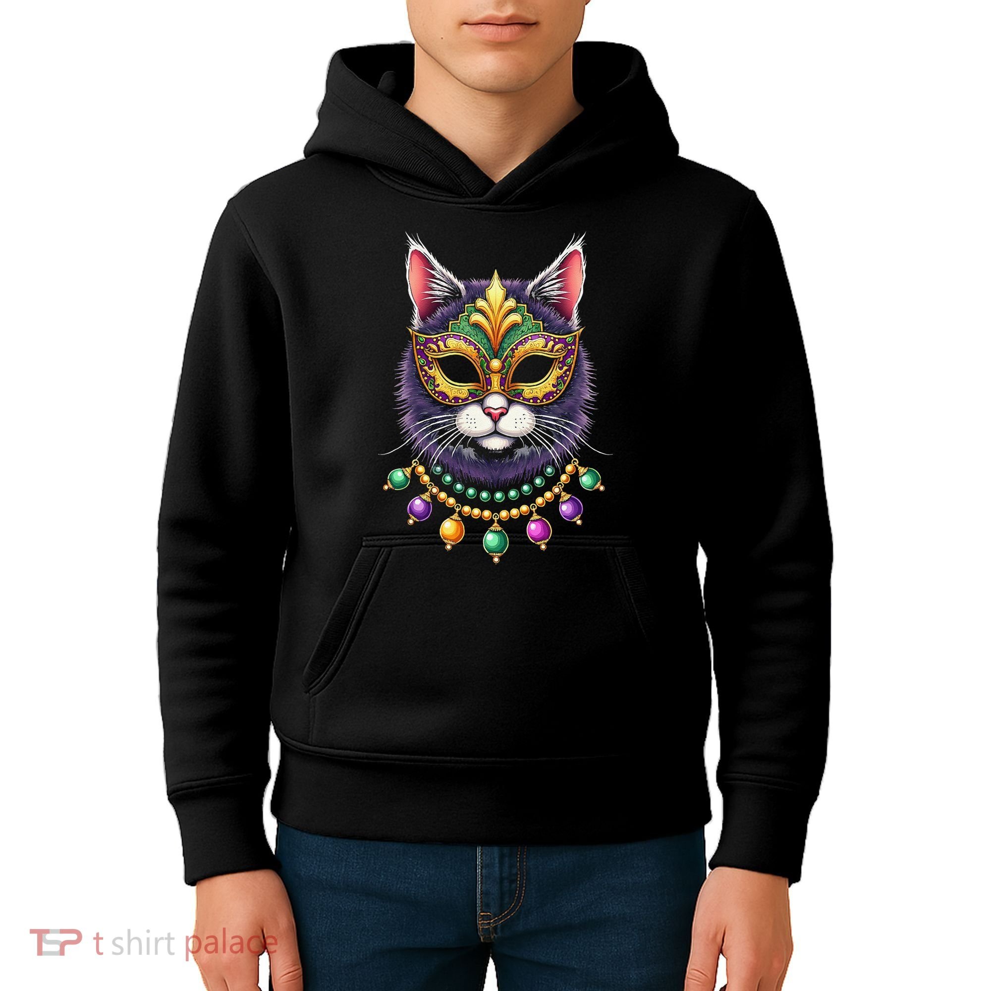 Mardi Cat Jewels Kids Hoodie